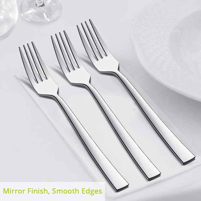 Dinner Forks Set of 6, E-far 7.9 Inch Stainless Steel Forks - Image 3