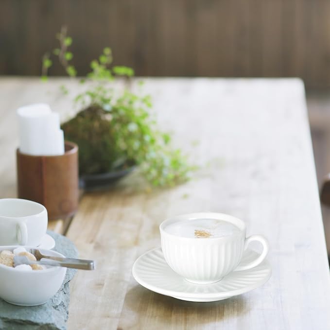 2 oz White Espresso Cups Set of 2, Ceramic Cappuccino Cups - Image 7