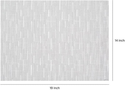 Chilewich Bamboo Placemats Set of 4 - Woven Rectangle Placemats - Reusable, Stain-Resistant, Indoor/Outdoor Tabletop Protection - 19" x 14" - Moonlight