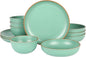 Gibson Home Rockabye 12 Piece Double Bowl Melamine Plastic Dinnerware Set by GibsonHomewares