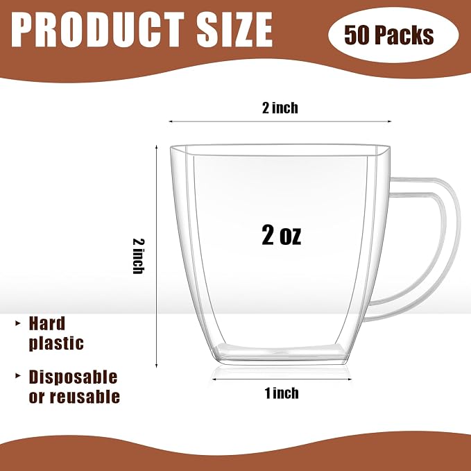 Amyhill 50 Pcs Mini Disposable Tea Cups - Image 2