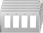 LIDER Reflective Acrylic Decorator Wall Plate, Mirrored Light Switch Plate, Plexiglass Outlet Cover, Acrylic Glass, Oversized 4-Gang 5.25" x 8.88", LWP-34O-ASV5P, Silver, 5 Pack