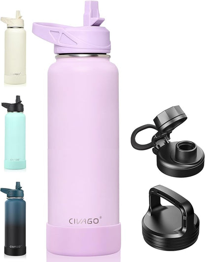 CIVAGO 40 oz Insulated Stainless Steel Water Bottle by CIVAGO