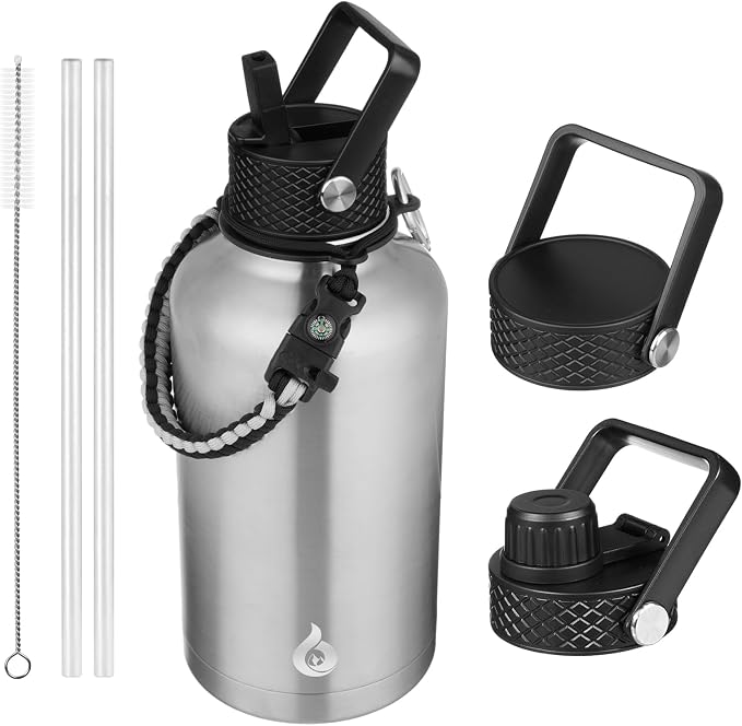 BJPKPK 64oz Insulated Water Bottle, Half Gallon Water Jug by BJPKPK