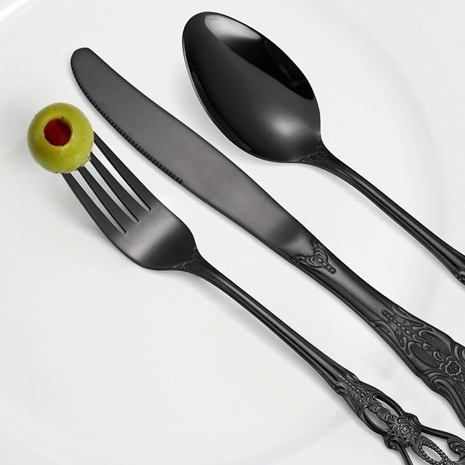 Black Silverware Royal Flatware Set - Image 4