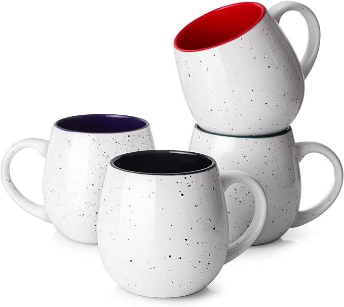 LIFVER 20 Ounces Coffee Mugs Set of 4, Large Ceramic Coffee Mugs by LIFVER