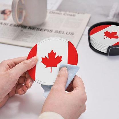 6 Pack Canada Leather Coaster - Image 6