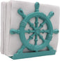 THDC Nautical Napkin Holder, Lunch, Dinner, Nautical Collection Napkin Holder, Made of Metal (Wheel Distressed Green)