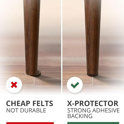 X-PROTECTOR Felt Furniture Pads - 32 PCS 1 1/2" Floor Protectors for Chair and Furniture Feet - Protect Your Hardwood Floors! (Brown, Round)