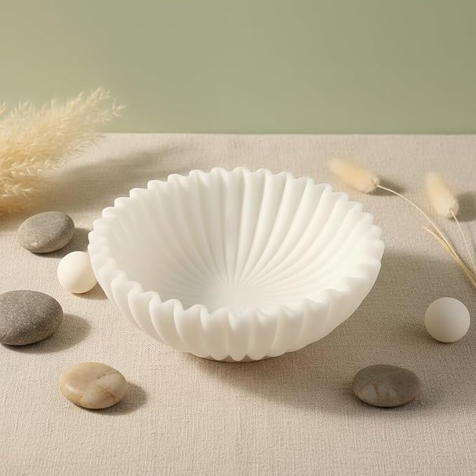 10" Large Decorative Bowl decor, Scalloped Bowls - Image 2