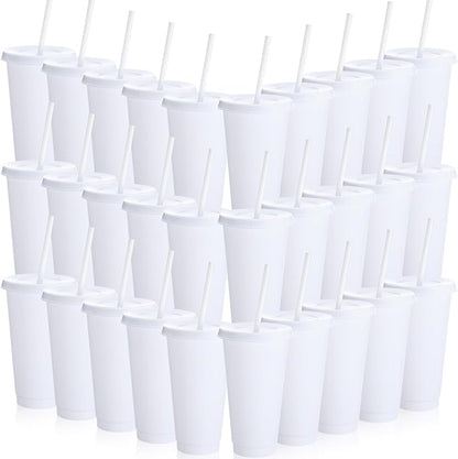 Honeydak 30 Pack Tumbler with Straw and Lid Bulk Cups by Honeydak