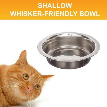 Neater Pet Brands 1.5 Cup Shallow Stainless Steel Cat Bowls, 1 Single Neater - Image 6