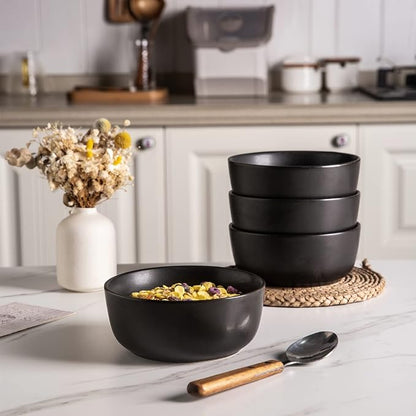 AmorArc Stoneware Cereal Bowls Set of 4, 26oz Soup Ceramic Bowls Set | Modern - Image 6