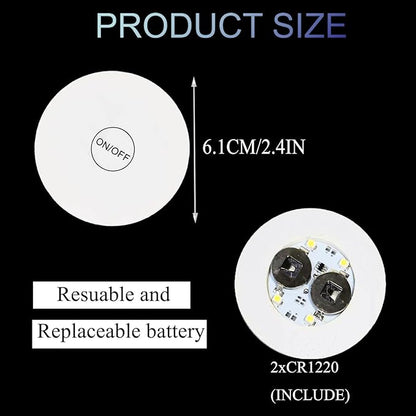 LED Coaster White,36 Pack Light Up Coasters,Wine Bottle Lights Coaster Discs for Drinks,Flash Cup Coaster Flashing Shots Light (White)
