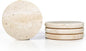 Real Natural Travertine Coasters Set of 4, Round Beige Marble Stone 4 inch, Modern Drink Coasters for Home Decor, Coffee Table, Office