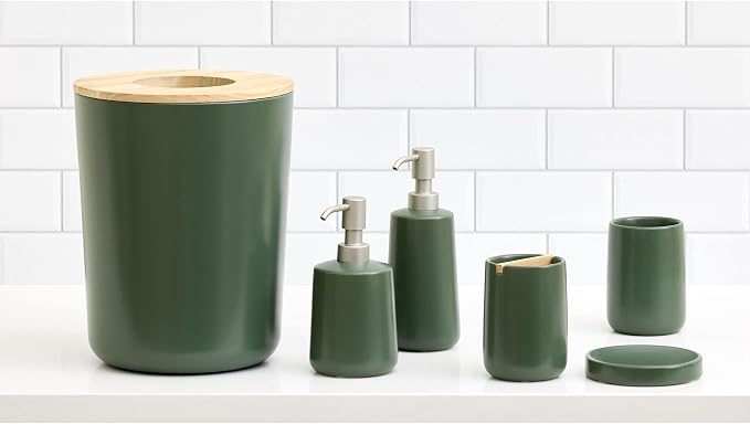 iDesign Ceramic Tumbler Cup, Moss | Earth Collection - Image 7