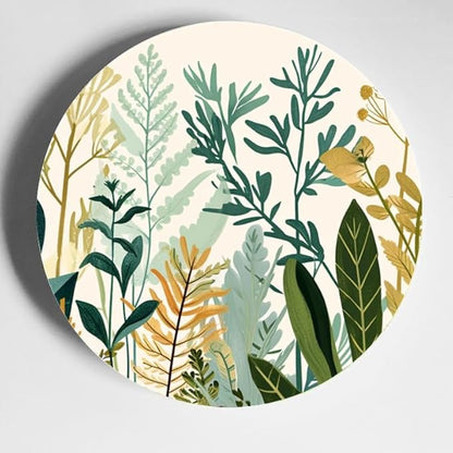 Decorative Modern Foliage Decorative Ceramic Plates 10 Inch with Display Stand Designed for Elegant Wall Hanging DP-212440195