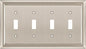 Henne Bery Sunken Pearls Heavy Duty Decorative Wall Plate Switch Plate Outlet Cover (Quad Toggle, Satin Nickel)