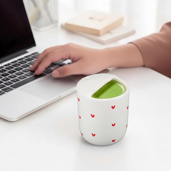 Ceramic Mug with Sip Hole 10 oz Novelty Red Heart Ceramic Coffee Mug Hand - Image 7