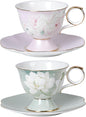 KAMMAK Tea Cups Set of 2, Ceramic Floral Pattern Demitasse Cup | Porcelain by KAMMAK