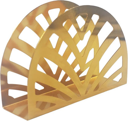Gold Metal Napkin Holder, Semicircle Shape Vertical Napkin Organizer by Unknown