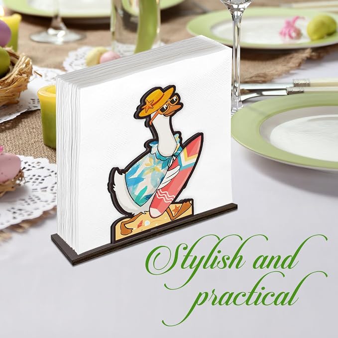 Beach Duck Design Wooden Napkin Holder - Image 5