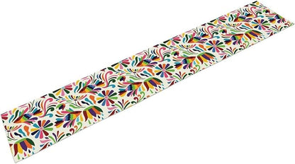 YCness Mexican Floral Themed Table Runer, Linen Colorful Mexican National - Image 9