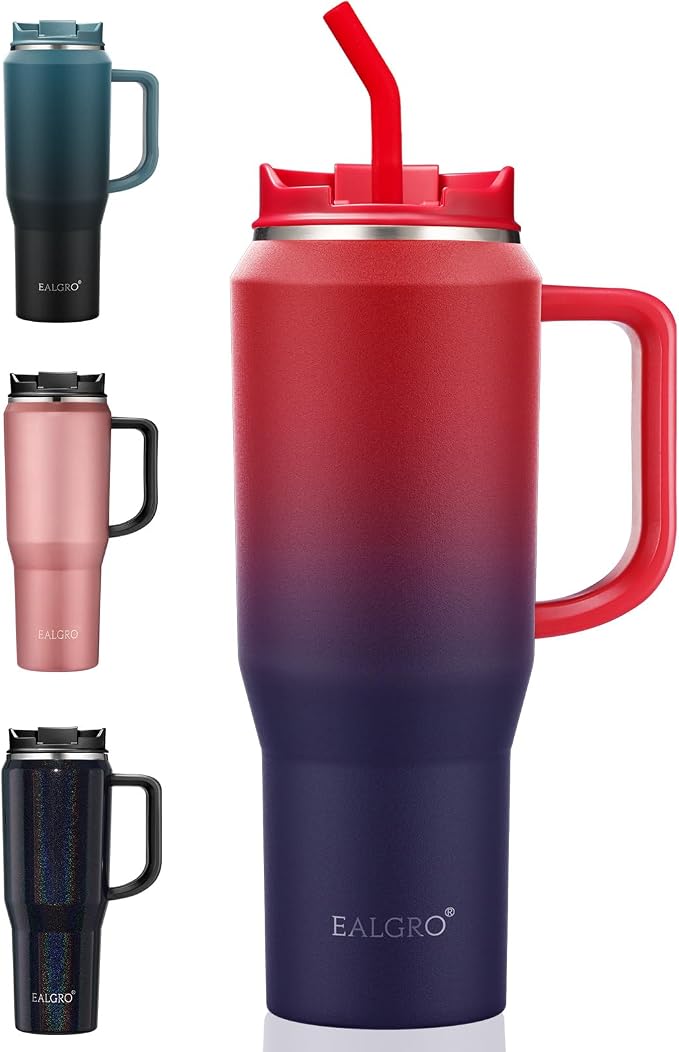 EALGRO 40 oz Tumbler with Handle, Insulated Tumblers with Lid and Straw | by EALGRO