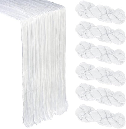 6 Pack White Cheesecloth Table Runner 10Ft Gauze Cheese Cloth Table Runner by Heneger