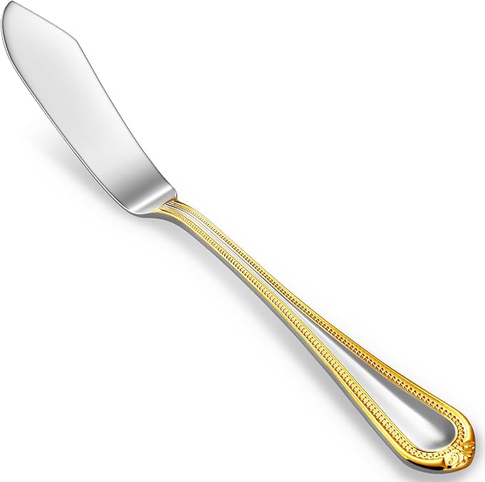 Premium Pearl Edge 4-Piece 6.9-Inch Butter Knife Set | 18/10 Stainless Steel by KEAWELL