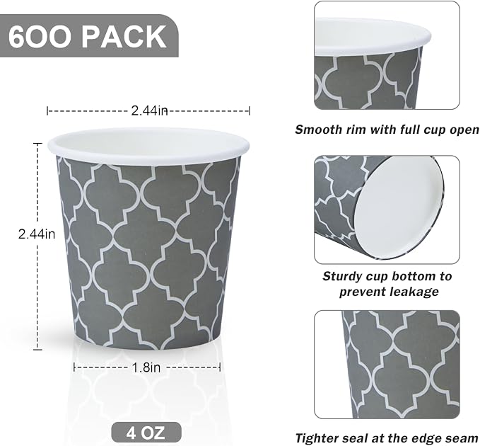 Lamosi Coffee Cups 4oz 600Pack, Disposable Paper Cups, Small Hot Cups | - Image 2