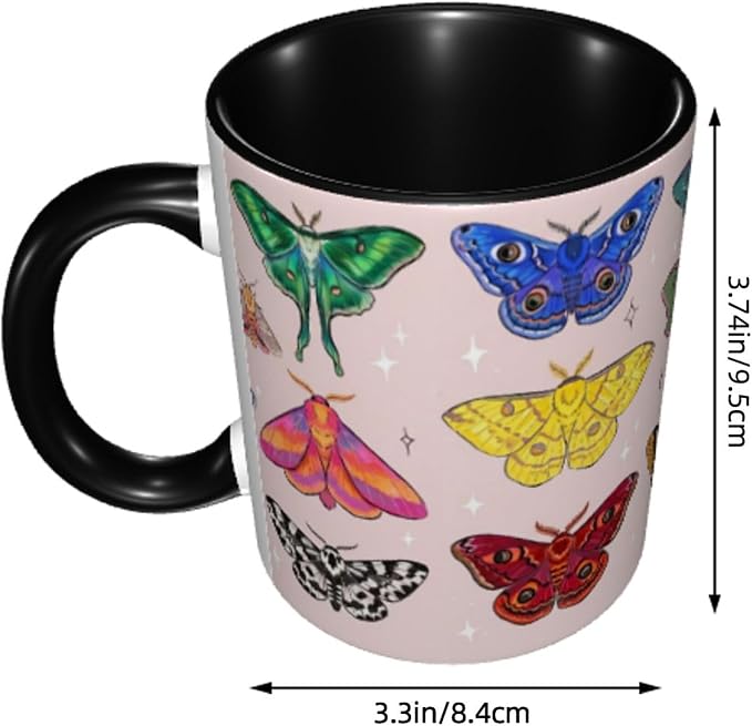 FyLybois Moth Coffee Mug 11 Ounce Mugs Ceramic Tea Cup Drinking Water Cups | - Image 3