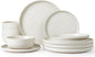 Famiware Milkyway 12-Piece Stoneware Dinnerware Set, Matte Beige White | Plates by Famiware