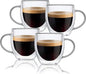 Espresso Cups Set Of 2, Double Walled Glass Coffee Mugs by Unknown