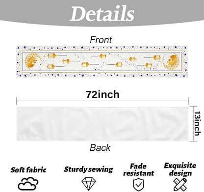 Ramadan Eid Mubarak Table Runner, Eid Al Adha Decorations, 13x72 Inches - Image 6