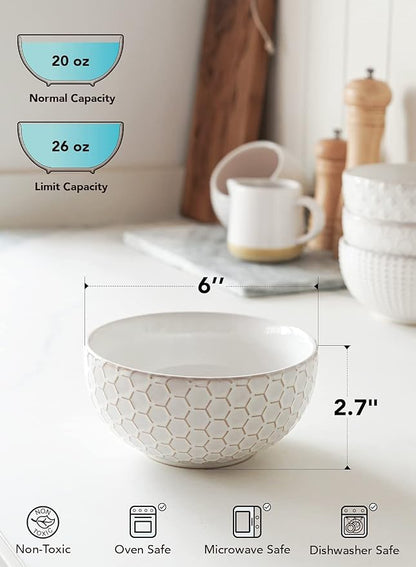 LE TAUCI Cereal bowls 26 oz, Ceramic Soup Bowl - Image 5