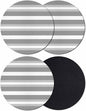 Grey Stripe Coasters Set of 4, Minimalist Farmhouse Striped Soft Absorbent by PIEPLE