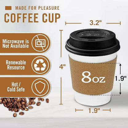 Ginkgo 100-Pack 8 oz Thickened Coffee Cups - Image 4