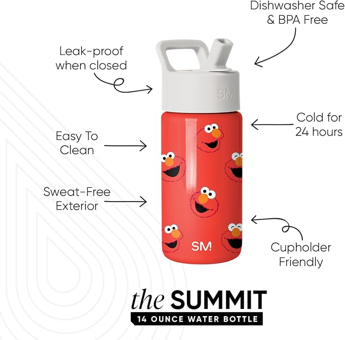 Simple Modern Sesame Street Kids Water Bottle & Toddler Cup | 14oz | Insulated - Image 2