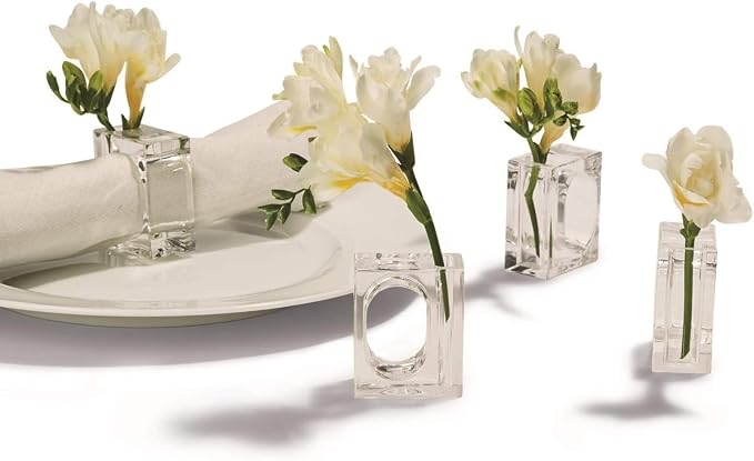 Two's Company Set of 4 Napkin Rings/bud Vase by TwosCompany