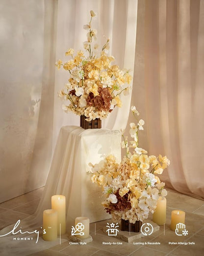 Ling's Moment 10Ft Ivory Chiffon Like Table Runner - Image 3
