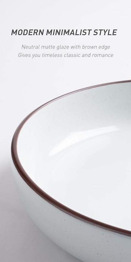 famiware Mercury Pasta Bowls Set of 4, 33 oz Large Salad Bowls, Lead-free and - Image 4