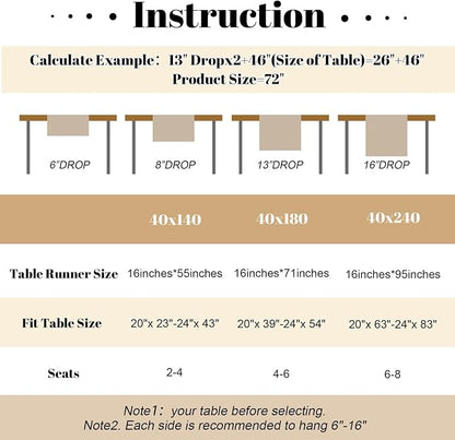 YATOJUZI Sage Green Table Runner Seasonal Sage Green Kitchen Dining Coffee - Image 7