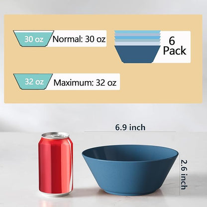 32 Ounce Cereal Bowls, Unbreakable Wheat Straw Fiber Bowl, Lightweight Kitchen - Image 5