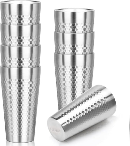 Metal Cup, 19 oz Insulated Tumbler, 8 Pack Double Wall Unbreakable Stackable by Offiper