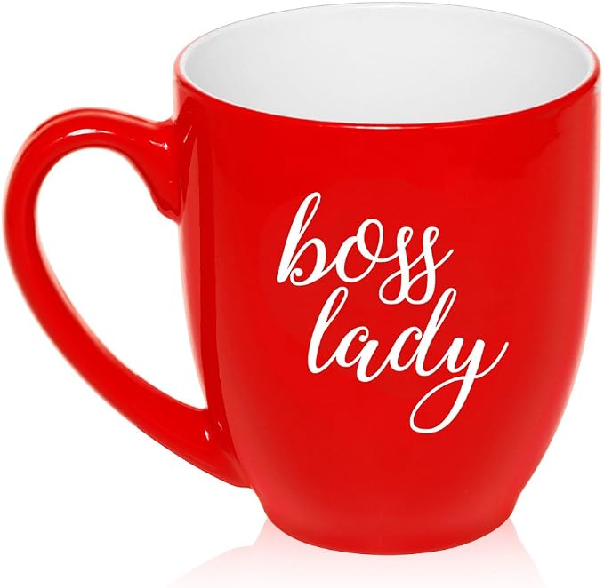 16 oz Large Bistro Mug Ceramic Coffee Tea Glass Cup Boss Lady by MIP