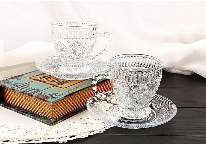 cosnou Vintage Glass Tea Cups - Image 3