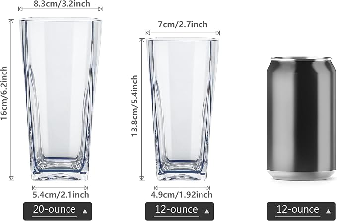 Top-spring 20 Oz Reusable Plastic Water Tumbler 6pcs Clear BPA Free | Thickened - Image 4
