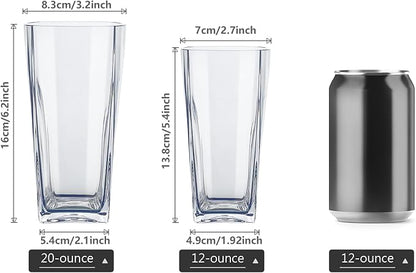 Top-spring 20 Oz Reusable Plastic Water Tumbler 6pcs Clear BPA Free | Thickened - Image 4