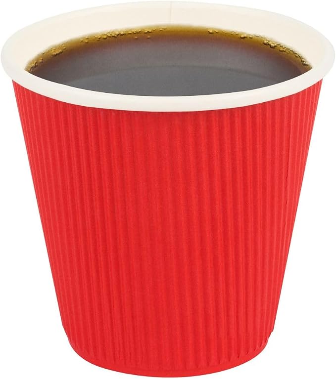 Restaurantware Ripple Wall Coffee Cups 500 Count 8 Ounce Insulated Red Paper by Restaurantware